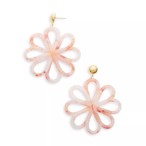 Cult Gaia Acrylic Blossom Flower Azalea Earrings Pink NWT - Picture 1 of 17